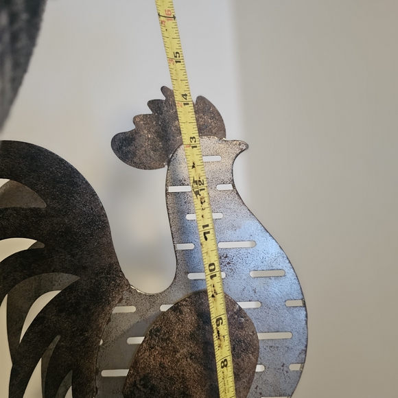 Rustic Metal Rooster Sculpture - Picture 2 of 2